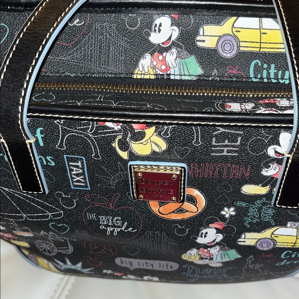 Dooney & Bourke Black and Multicolor Mickey Mouse Satchel